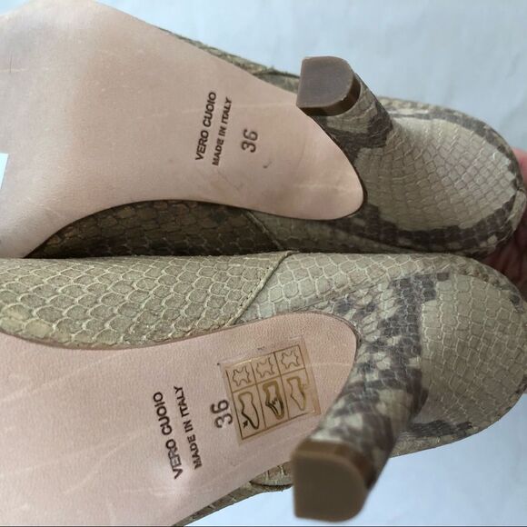 NEW PARIS TEXAS Slip On Leather Boots 36 Snake Print Pointy Toe Boho Western - Picture 14 of 15